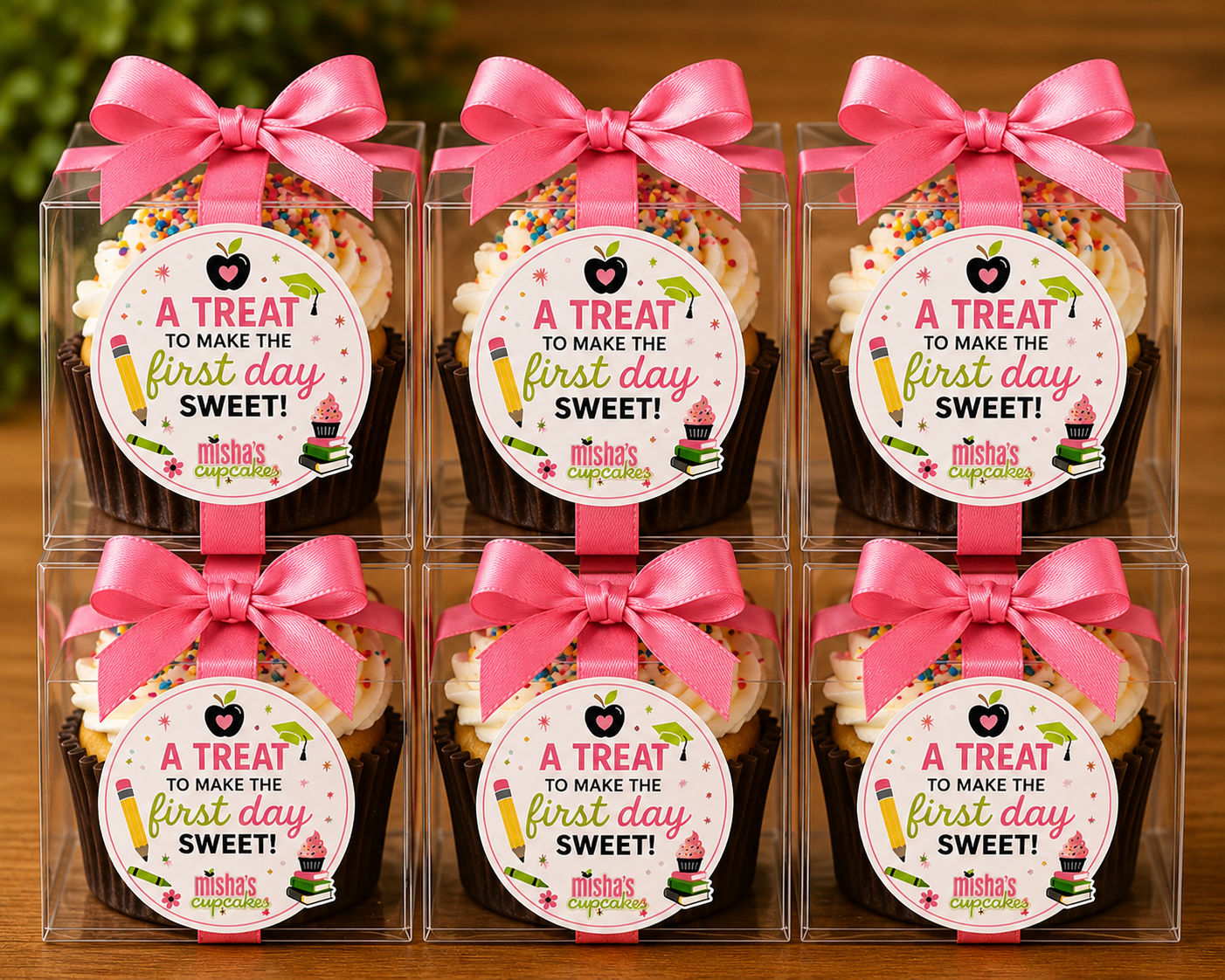Individually packaged regular size cupcake Teachers Appreciation