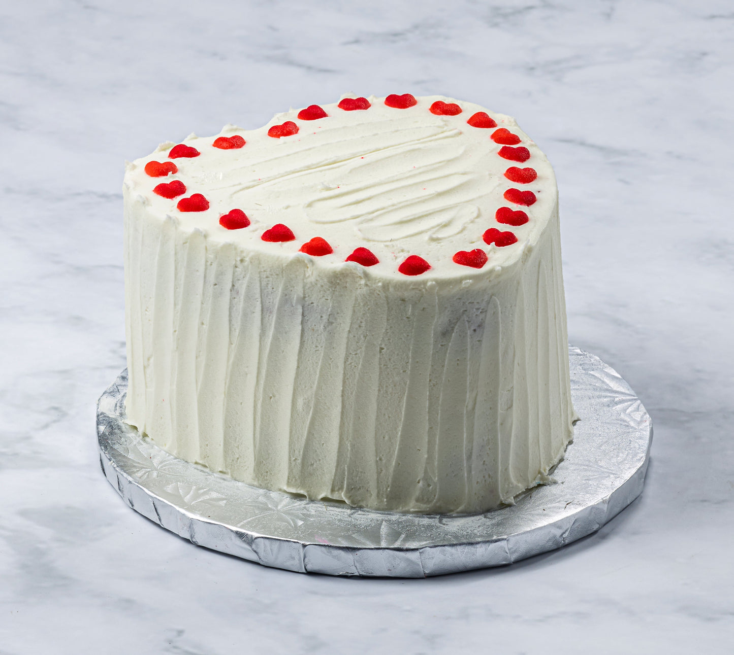 Red velvet & cream cheese frosting heart Valentine's cake