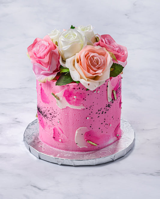 Valentine's painted lady cake