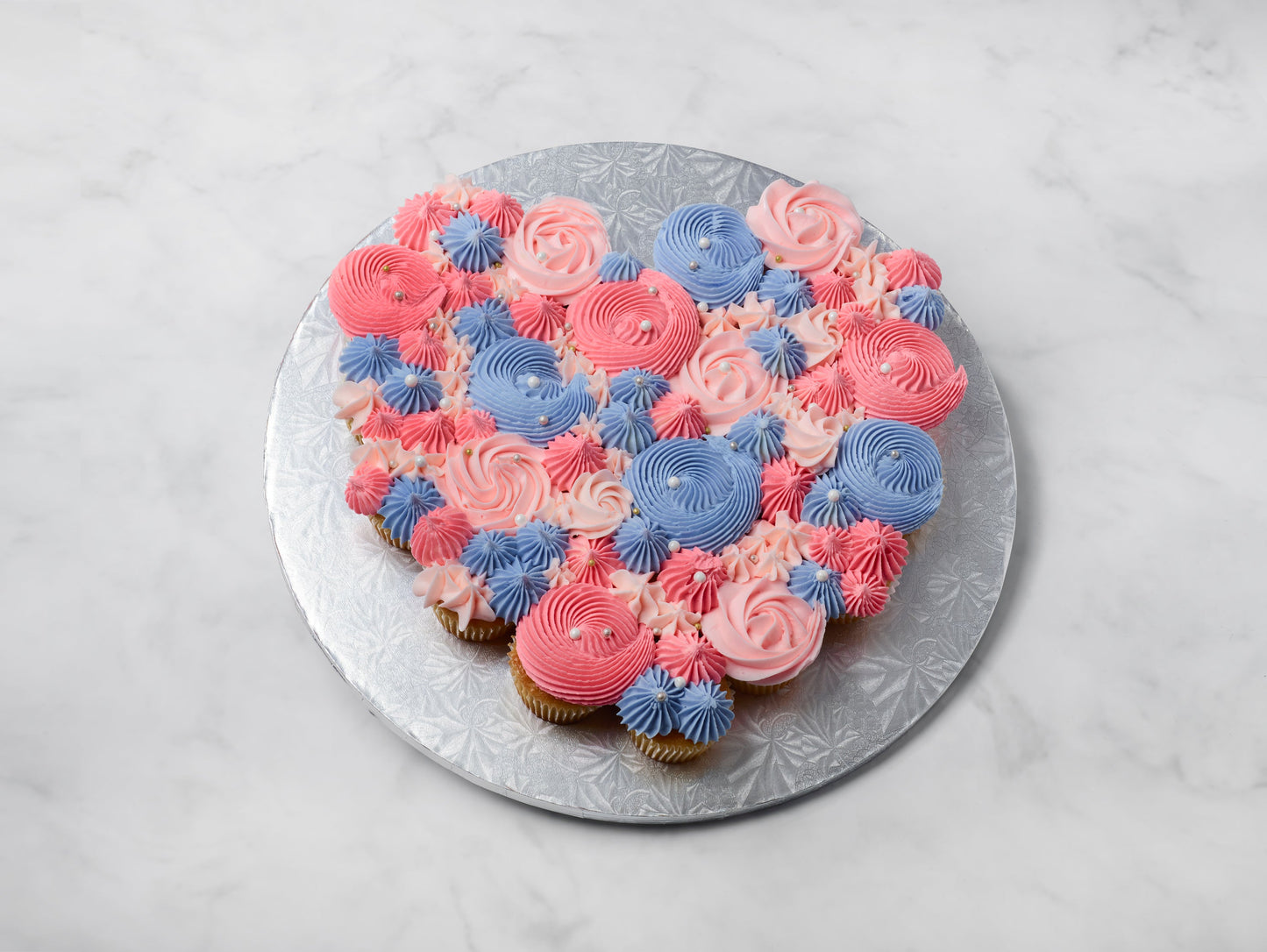 Pastel heart cupcake cake