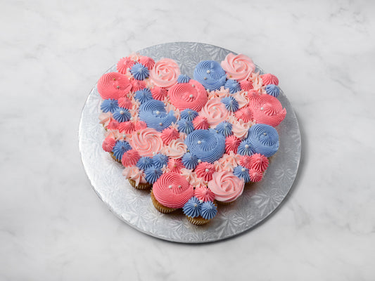 Pastel heart cupcake cake
