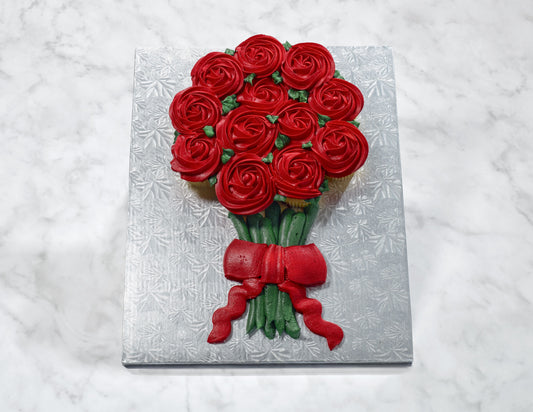 A Dozen Red Roses Cupcake Cake