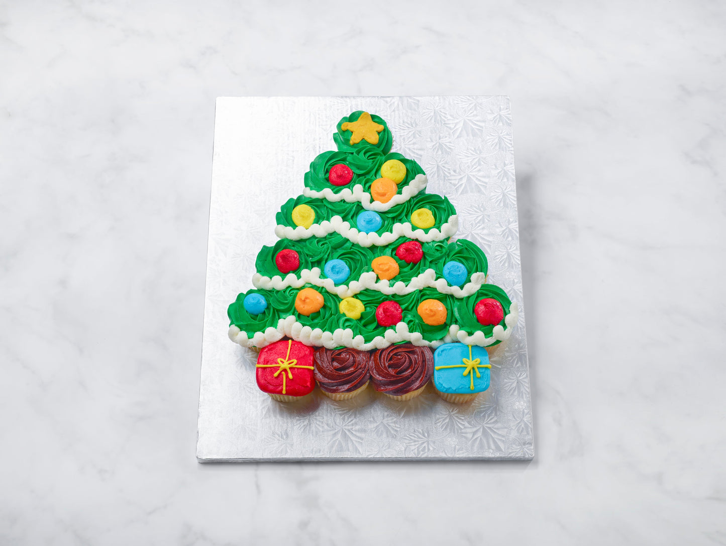 Christmas tree cupcake cake