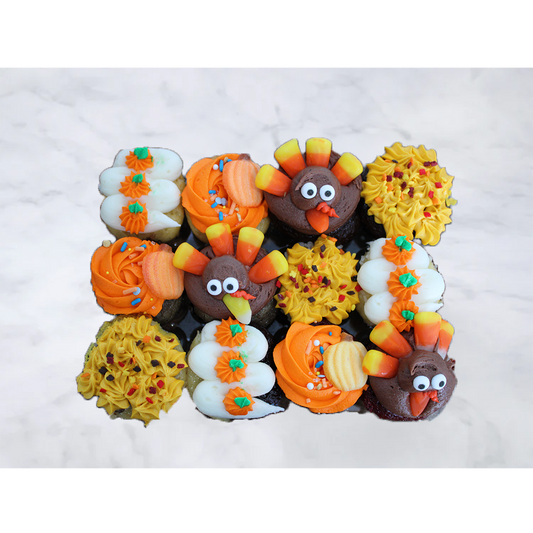 Thankful Thanksgiving 6 or 12 Mini or Regular Size Cupcakes Box